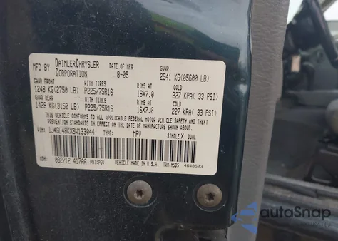 2006 Jeep Liberty Sport from USA, damaged, VIN 1J4GL48KX6W133044